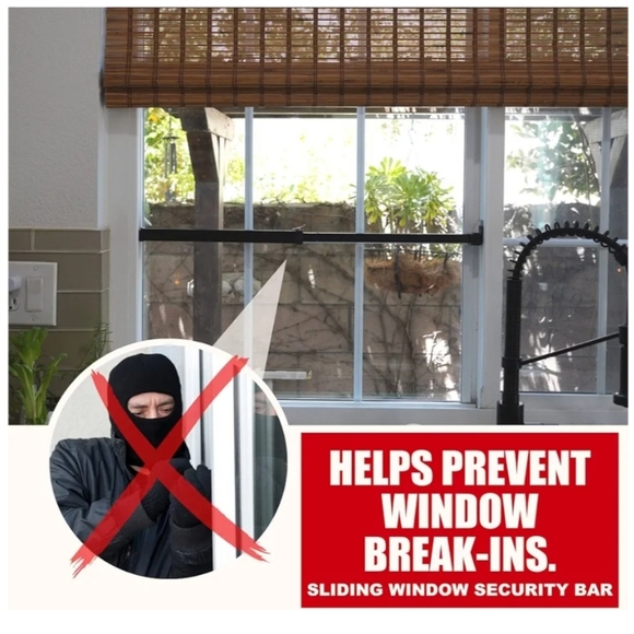 SECURITYMAN Window Security Lock Bar Black Adjustable 14.25”-37”, Originally $35 - Picture 2 of 12